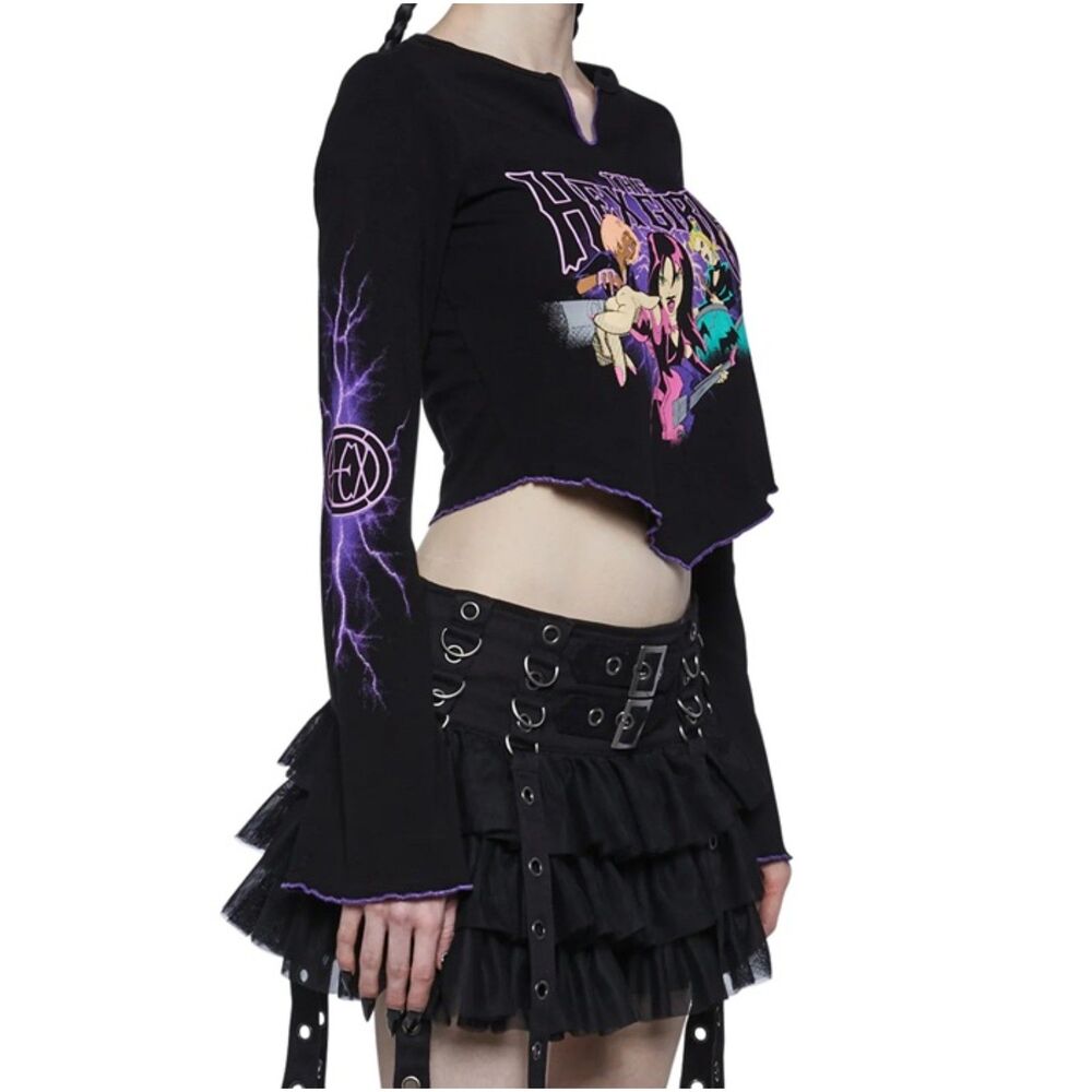 Dolls Kill x Hanna Barbera Hex Girls Scooby Doo Long Sleeve Baby Tee - Picture 2 of 8